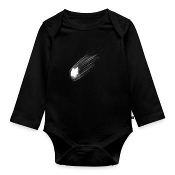 astronomie sternschnuppe - Baby Bio-Langarm-Body - Schwarz - Vorne
