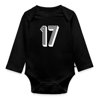17 years number jersey 17 T-shirt 17 - Organic Longsleeve Baby Bodysuit - black - Front