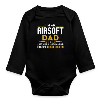 Airsoft Dad - Organic Longsleeve Baby Bodysuit - black - Front
