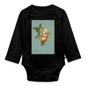 Äpfel am Zweig - Baby Bio-Langarm-Body - Schwarz - Vorne