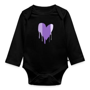 symbol herz liebe pfeil lila - Baby Bio-Langarm-Body - Schwarz - Vorne