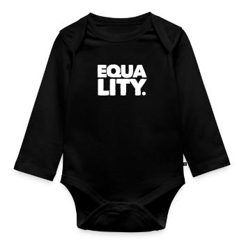Human rights - Organic Longsleeve Baby Bodysuit - black - Front