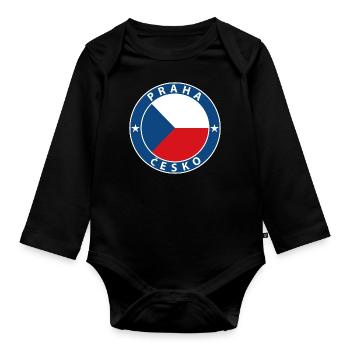 Prag - Baby Bio-Langarm-Body - Schwarz - Vorne