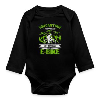 Vous ne pouvez pas acheter du bonheur, mais vous pouvez acheter un vélo électrique - Body Bébé bio manches longues - noir - Devant