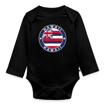 Hawaii - Baby Bio-Langarm-Body - Schwarz - Vorne