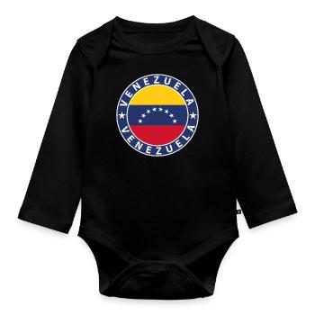 Venezuela - Organic Longsleeve Baby Bodysuit - black - Front