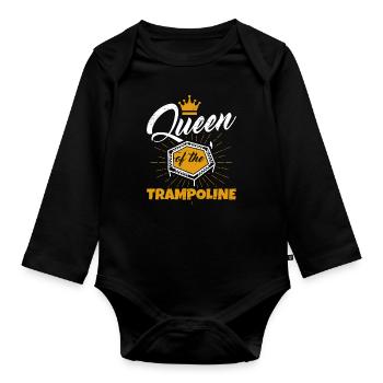 Reine du trampoline - Body Bébé bio manches longues - noir - Devant