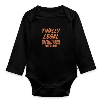 Adult Adult Age of majority Gift - Organic Longsleeve Baby Bodysuit - black - Front