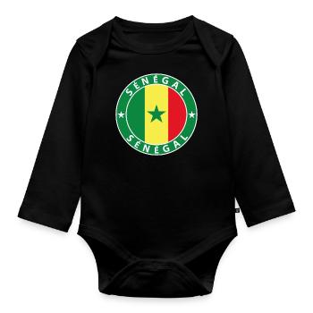 Senegal - Organic Longsleeve Baby Bodysuit - black - Front