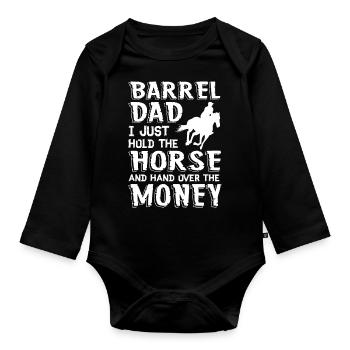 Papa cheval - Body Bébé bio manches longues - noir - Devant