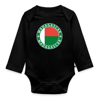 Madagascar - Organic Longsleeve Baby Bodysuit - black - Front