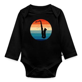 Saxophone Saxophone Homme Saxophone - Body Bébé bio manches longues - noir - Devant