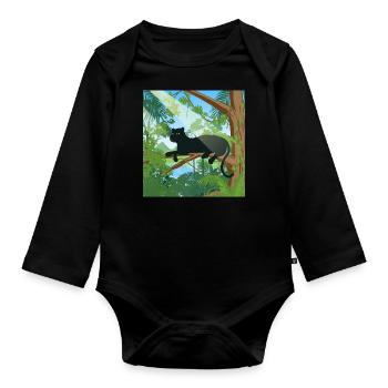 Dschungel - Baby Bio-Langarm-Body - Schwarz - Vorne