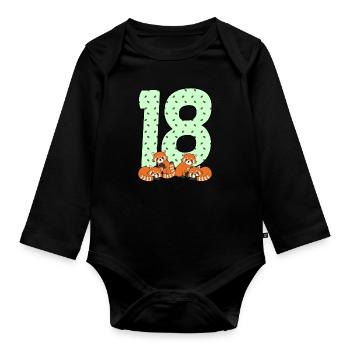 18th birthday - Organic Longsleeve Baby Bodysuit - black - Front