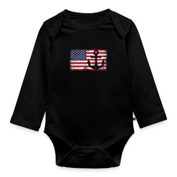 Capitaine USA - Body Bébé bio manches longues - noir - Devant