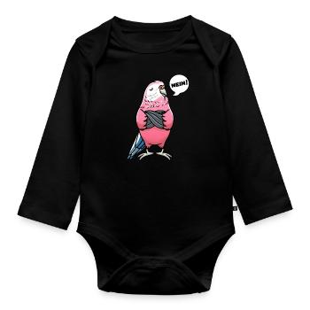 Bourkesittich Rosenbauchsittich Sittich - Baby Bio-Langarm-Body - Schwarz - Vorne