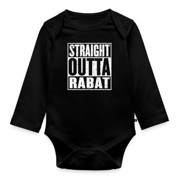 Straight Outta Rabat Vintage - Body Bébé bio manches longues - noir - Devant