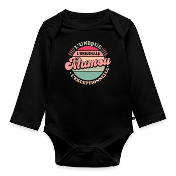 L'unique l'originale Mamou l'exceptionnelle Cadeau - Body Bébé bio manches longues - noir - Devant