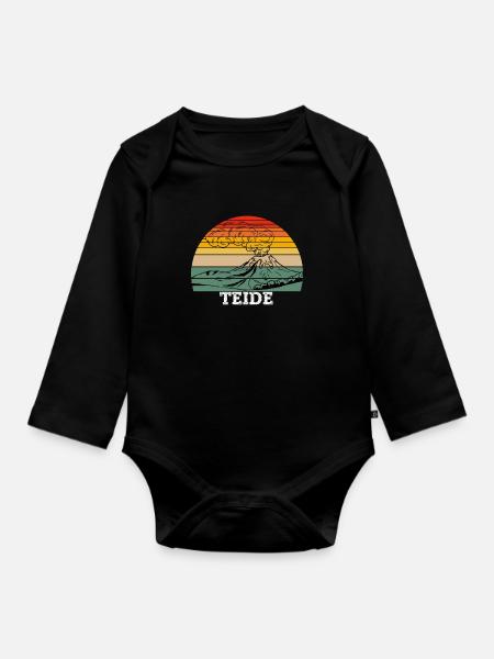 Teide - Organic Longsleeve Baby Bodysuit - black