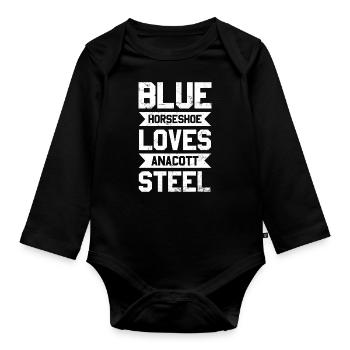 Blue Horseshoe aime Anacott Steel Trading Design - Body Bébé bio manches longues - noir - Devant