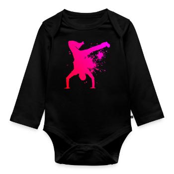 Hip Hop Hiphop Bgirl Breakdance Femmes Break Dance - Body Bébé bio manches longues - noir - Devant