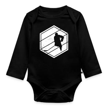 Ice Hockey Eishockey spielen Herren Eishockey - Baby Bio-Langarm-Body - Schwarz - Vorne