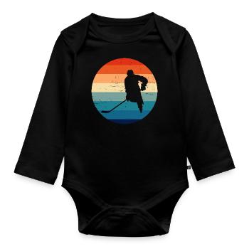 Ice Hockey Eishockey Eishockeyspieler Eishockey sp - Baby Bio-Langarm-Body - Schwarz - Vorne