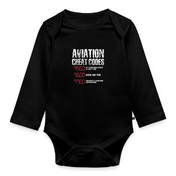 Pilot - Baby Bio-Langarm-Body - Schwarz - Vorne