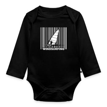 Planche à voile Windsurfen - Body Bébé bio manches longues - noir - Devant