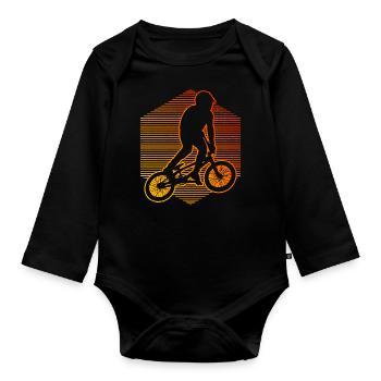 Femmes bmx bike hommes bmx young bmx bike - Body Bébé bio manches longues - noir - Devant