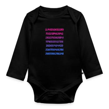 Mathematics - Organic Longsleeve Baby Bodysuit - black - Front
