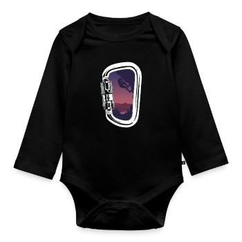 Rock Climbing Sunset Landscape Scrambling - Organic Longsleeve Baby Bodysuit - black - Front