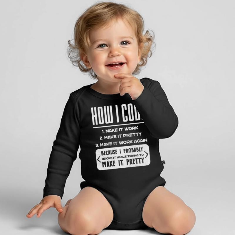 Programmeur, Code, Nerd, Programmation Body Bébé bio manches longues