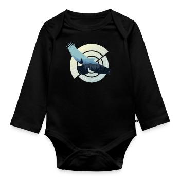 Nationaler Tag des Vogels (05. Januar) - Baby Bio-Langarm-Body - Schwarz - Vorne
