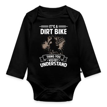 Pilotes de motocross - Body Bébé bio manches longues - noir - Devant
