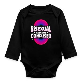 Bisexuel Bi Pride Flag Bisexuel - Body Bébé bio manches longues - noir - Devant