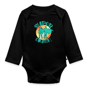 Super Cousin - Body Bébé bio manches longues - noir - Devant