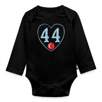 Malatya 44 Herz - Baby Bio-Langarm-Body - Schwarz - Vorne