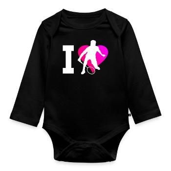 Badminton Badminton Badminton Badminton Giocatore Badminton - Body ecologico per neonato a manica lunga - nero - Fronte