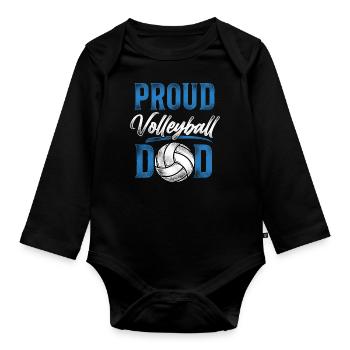 Joueur de volleyball Équipe Papa Père - Body Bébé bio manches longues - noir - Devant