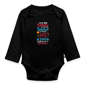 Enseignant Enseignant - Body Bébé bio manches longues - noir - Devant