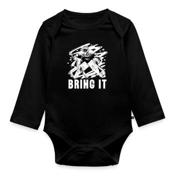 Hockey sur glace Hockey sur glace Gardien de but Gardien de but Gardien de but - Body Bébé bio manches longues - noir - Devant