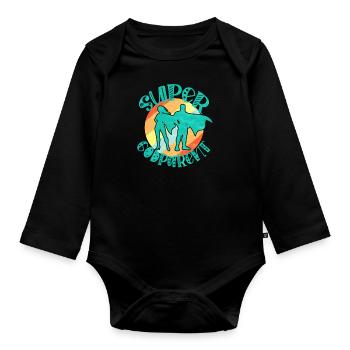 Super Parrain - Body Bébé bio manches longues - noir - Devant