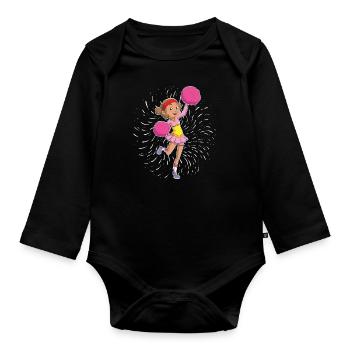 Cheerleading Cheerleader - Organic Longsleeve Baby Bodysuit - black - Front