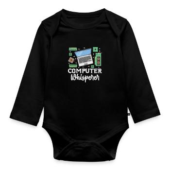 Computer - Organic Longsleeve Baby Bodysuit - black - Front