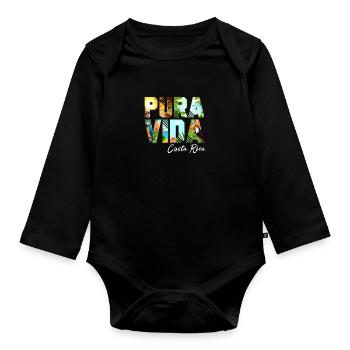 Costa Rica - Organic Longsleeve Baby Bodysuit - black - Front