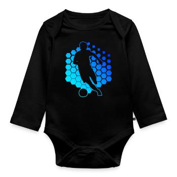 Football Football Football Game Football Playing Football - Organic Longsleeve Baby Bodysuit - black - Front