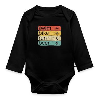 Triathlon - Organic Longsleeve Baby Bodysuit - black - Front
