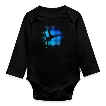 Break Dance Hip Hop Breakdance Homme Bboy - Body Bébé bio manches longues - noir - Devant