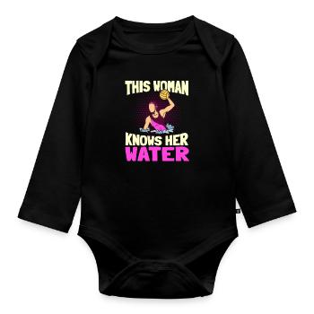 Waterpolo - Body Bébé bio manches longues - noir - Devant